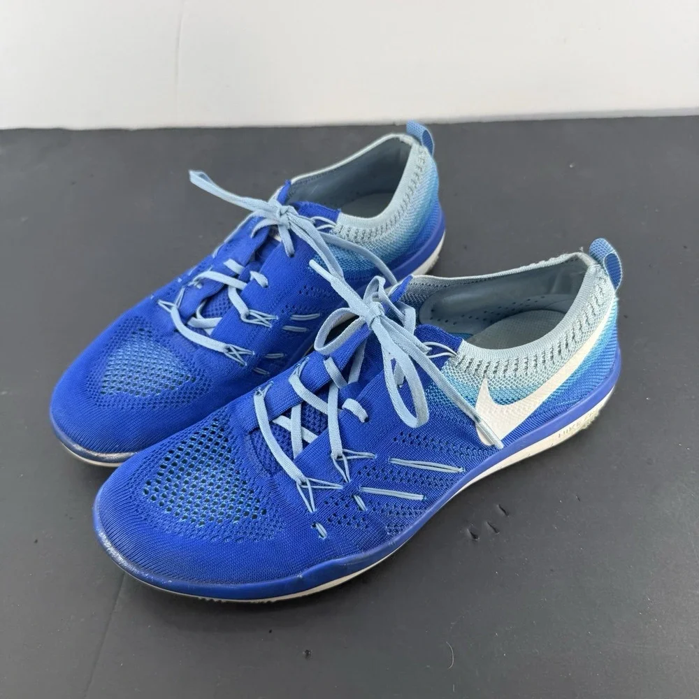 Nike Free TR Focus Flyknit Women's 11 Blue Running Training Shoes 844817-401 - Picture 4 of 14